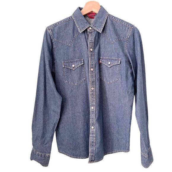 Vintage Chaps Front Button Long Sleeve Denim Shirt in Size Small - Picture 1 of 7